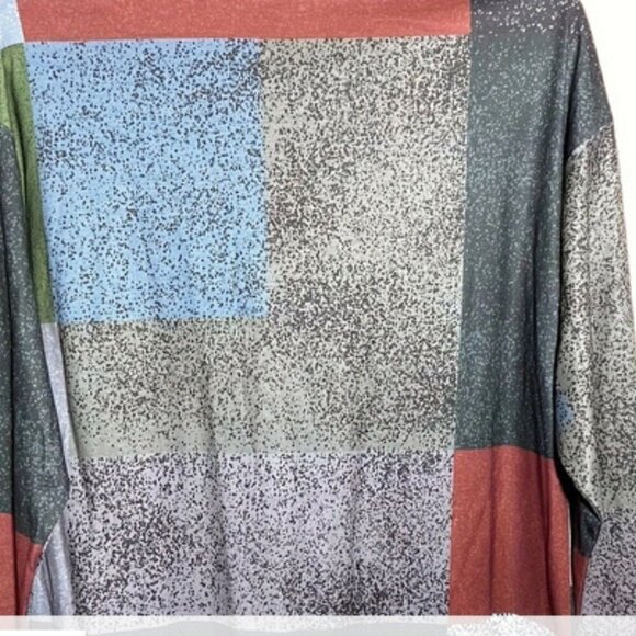 Patchwork Pattern Long Sleeve Casual Top in Sizes S-M-L-XL-XXL - Picture 2 of 3